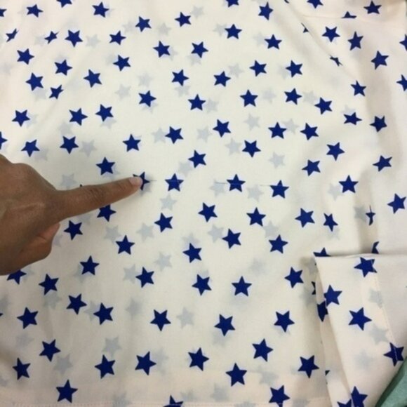 Zara Womens Size S Star Print Chiffon Boatneck Blouse‎ - Picture 6 of 6